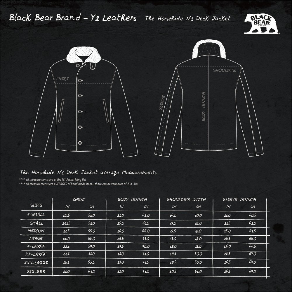 Navy/Indigo Horsehide N1 Deck Jacket (Made To Order) — Black Navy/Indigo Horsehide N1 Deck Jacket (Made To Order) — Black
